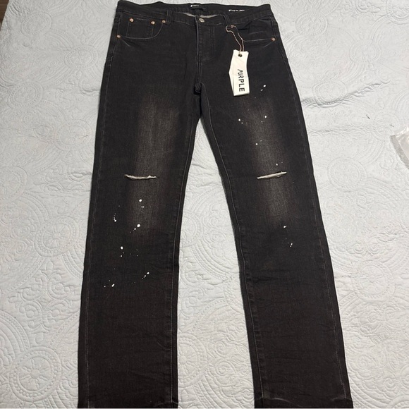 Rep Purple Brand Men's Slim Black Jeans